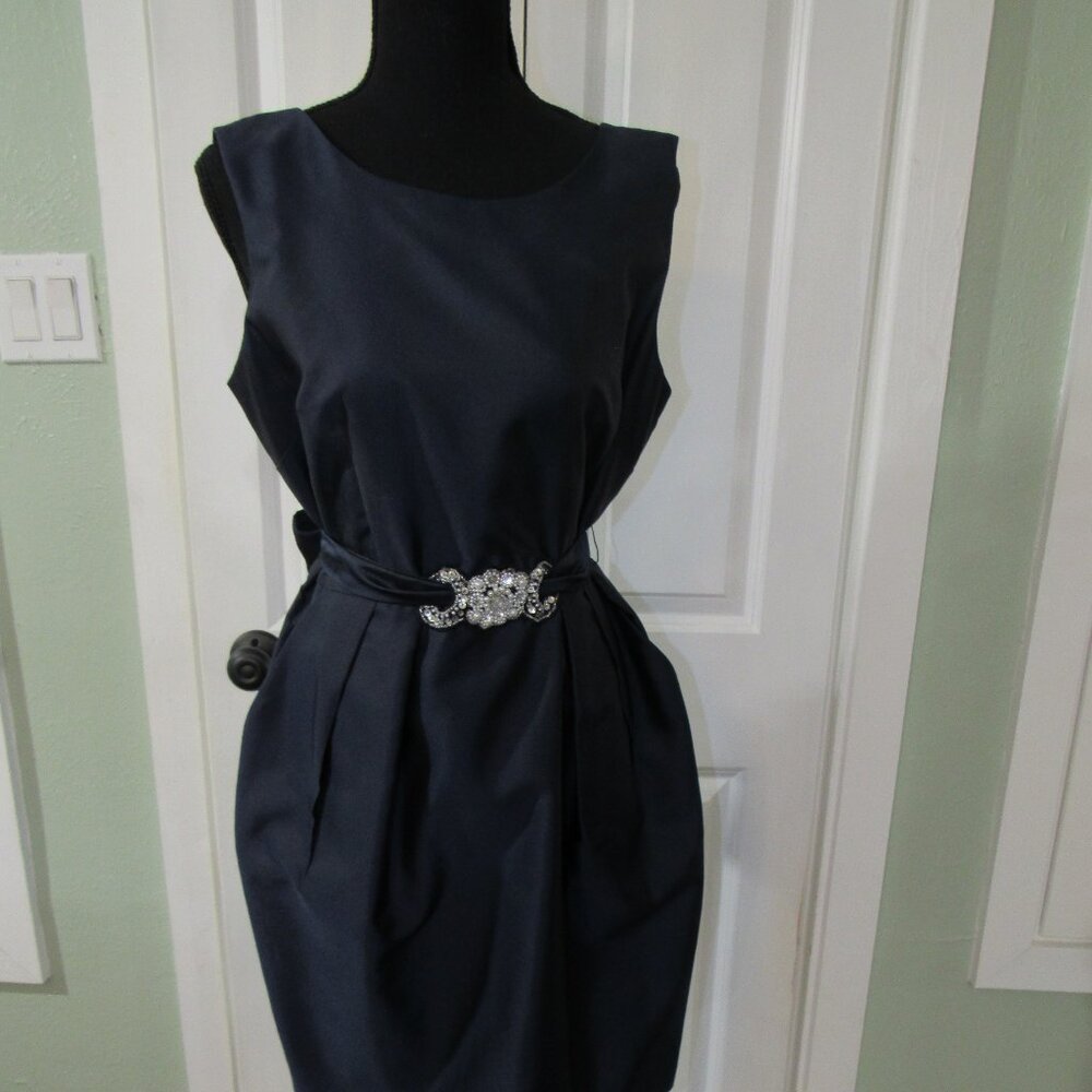 Deep Navy Blue Cocktail Dress - Size 12P